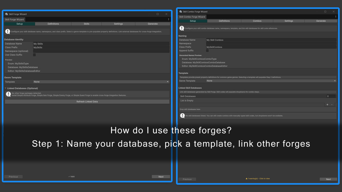 Simple Skill Forge:No-Code Skills, Skill Trees, Loadouts & Combos w/ JSON Export