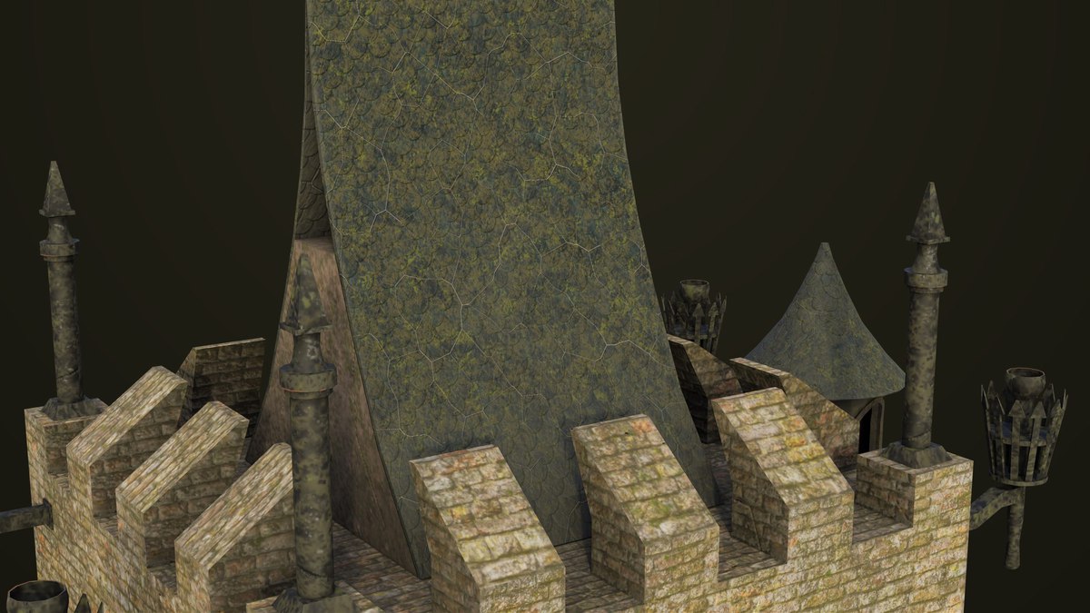 Old Castle Watch Tower 01 URP HDRP Textures