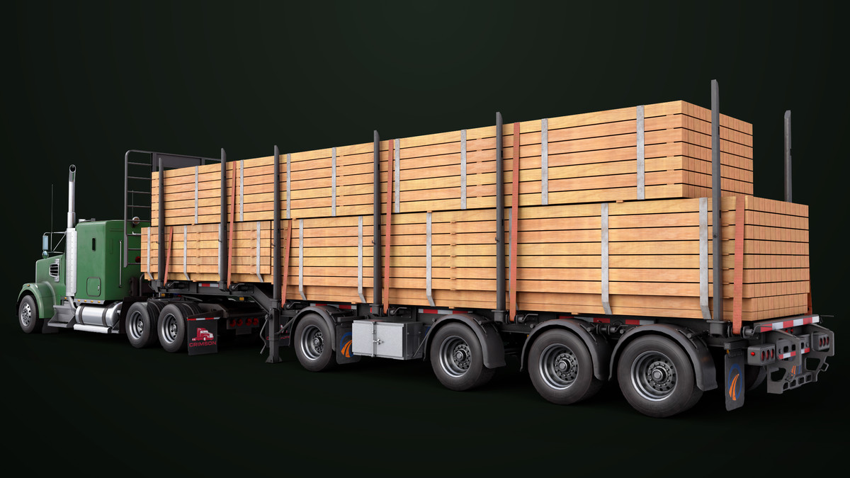 Truck 07 Log Trailer with All Loads Collection