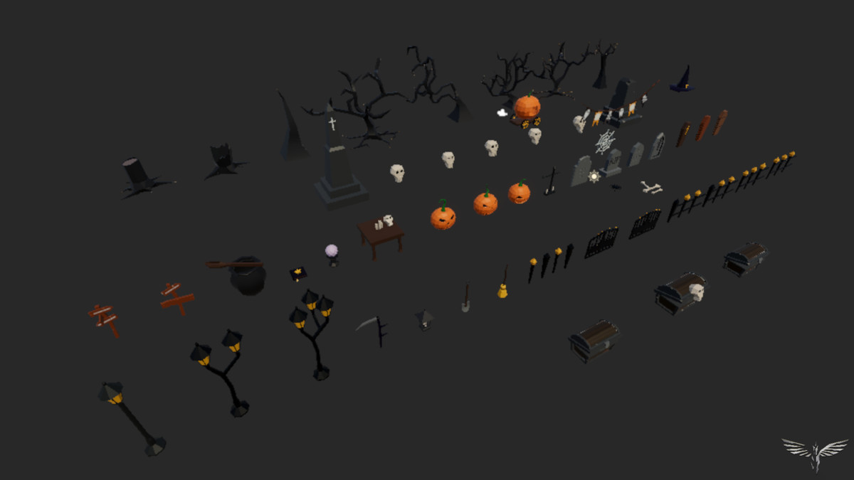 Low-Poly Halloween Ultimate Pack — 60+ Spooky Props