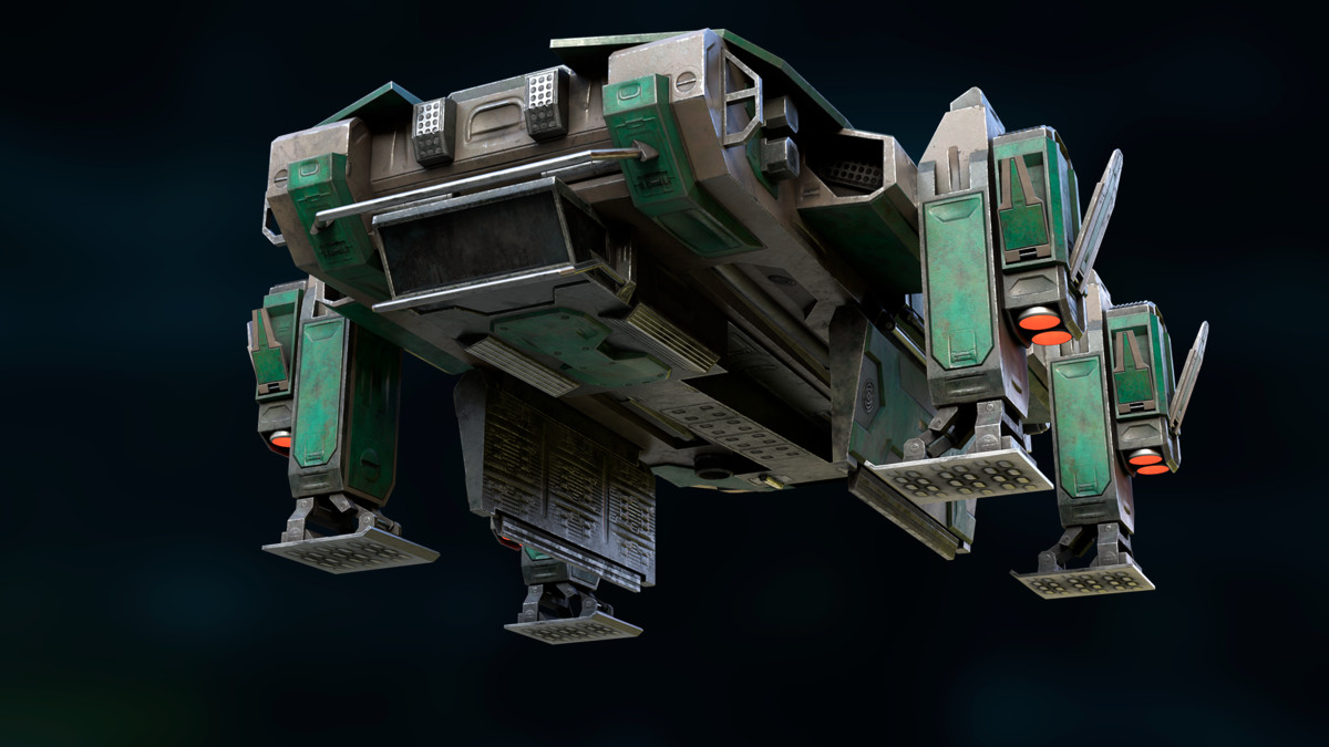 Sci-Fi Harvester and CargoShip