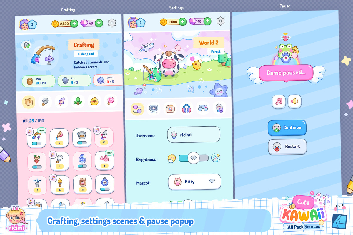 Cute Kawaii GUI Pack Sources