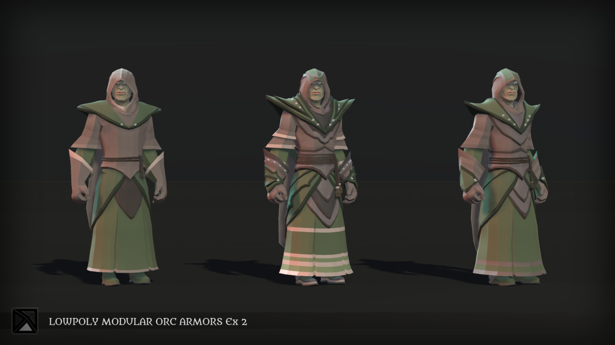 Low Poly Orcs Modular Armors Ex2 - LOWPOLY MEDIEVAL FANTASY SERIES
