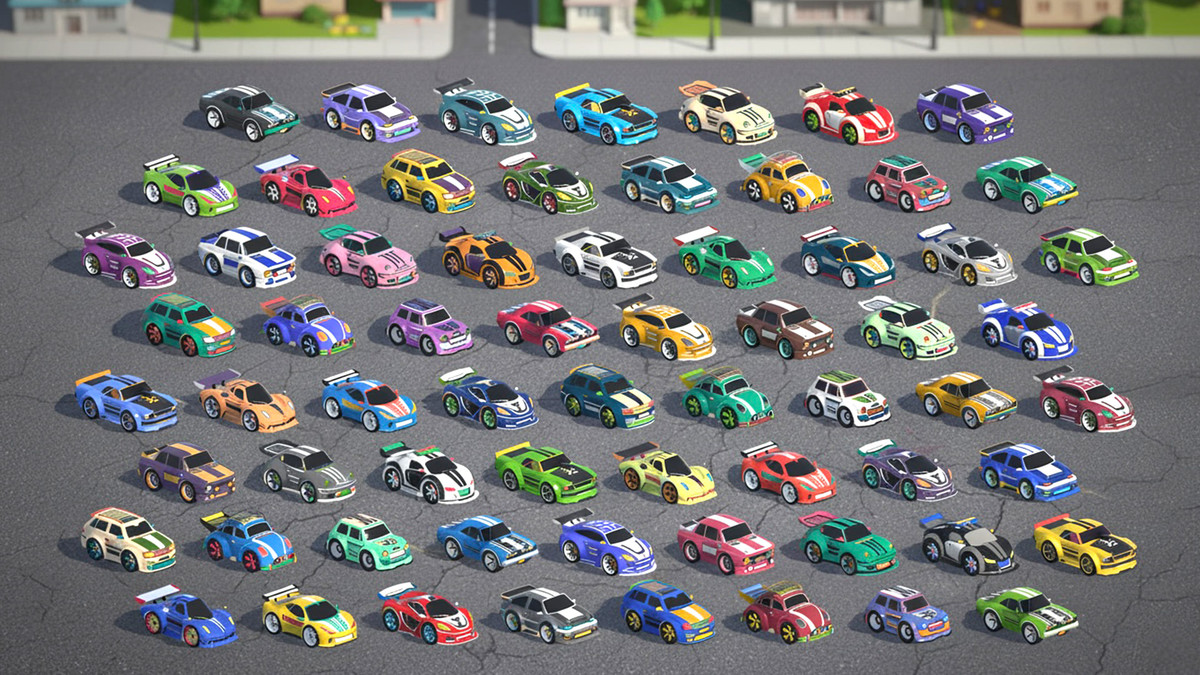 Tiny Sports Car Pack - 66 Low Poly Cute Toon Style Mini Racing Cars Chibi Style