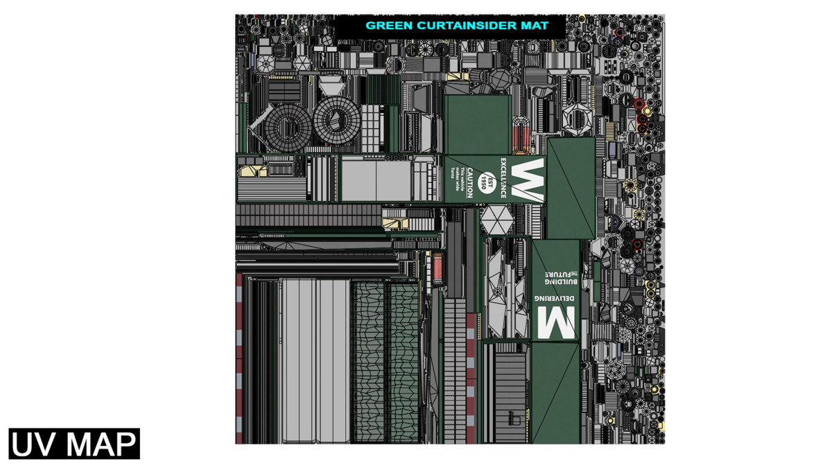 Curtainsider Trailer 4 Variant Collection URP HDRP Textures