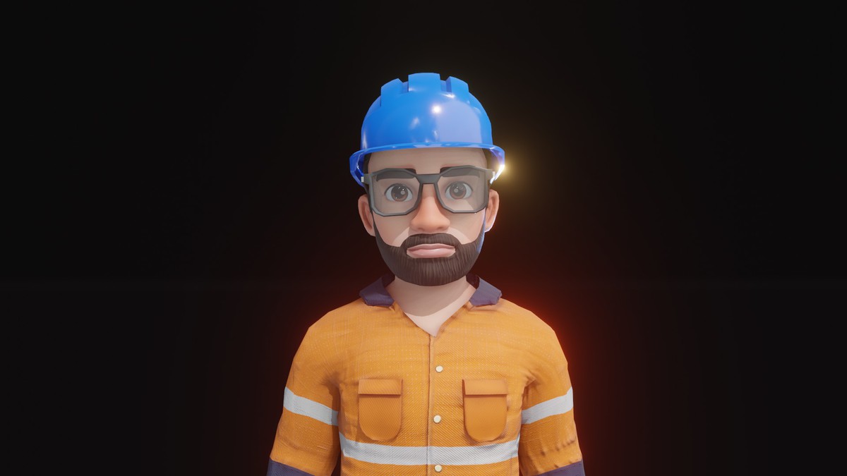 Stylized Male Worker 3D Model – Animated & Customizable (Game-Ready, Built-In)