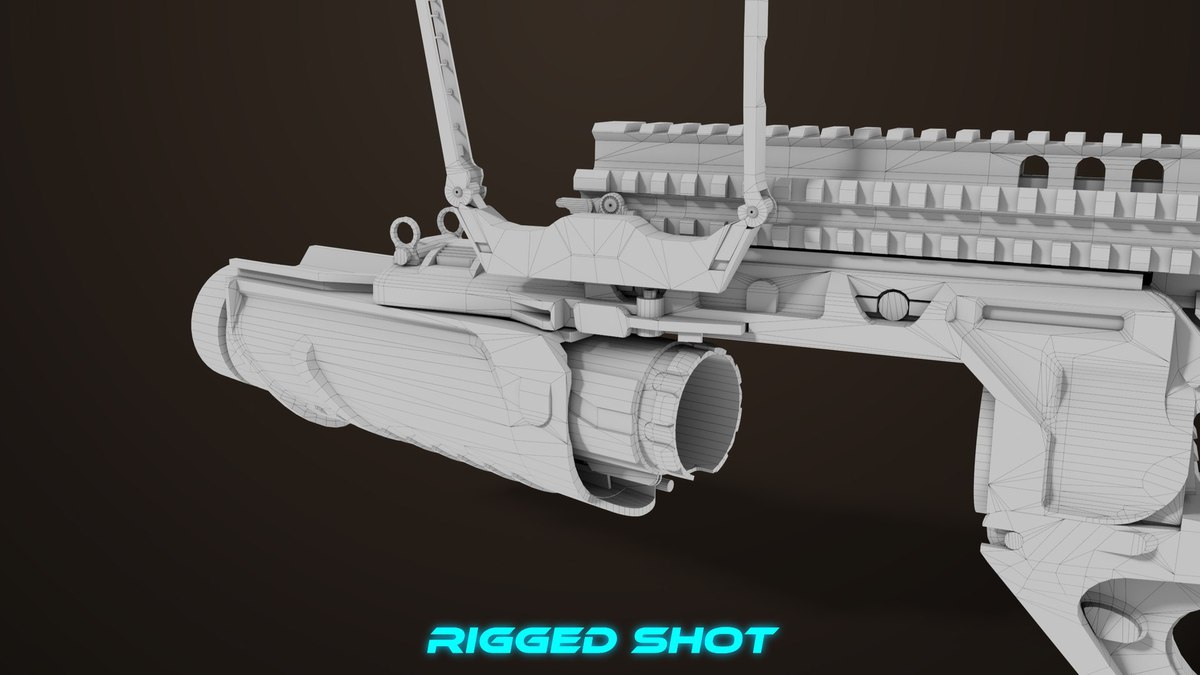 6 Grenade Launcher Black URP HDRP Textures