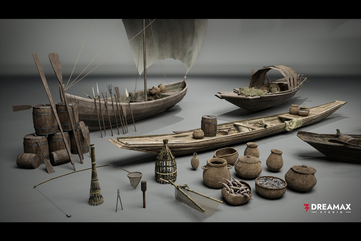 Medieval Fishing Boats Pack Vol. 2 – Fishing Tools & Traps