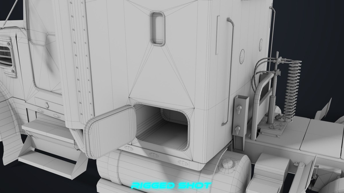 Heavy Truck Chassis 07 Cyan and Grey URP HDRP Textures