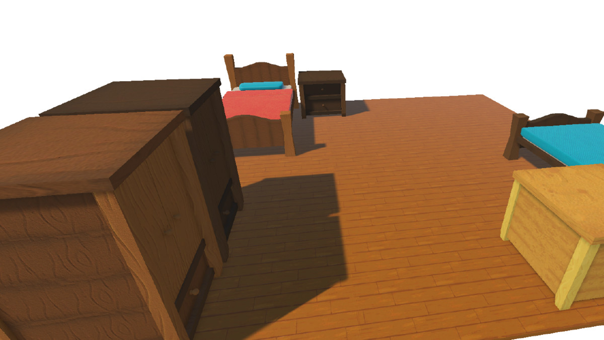 Low-Poly Furniture Kit – Stylized Wooden Set