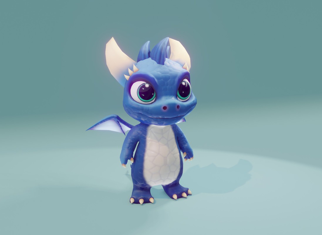 Cartoon Baby Dragons 3D Model with 5 Music Tracks & 36 Sound Effects