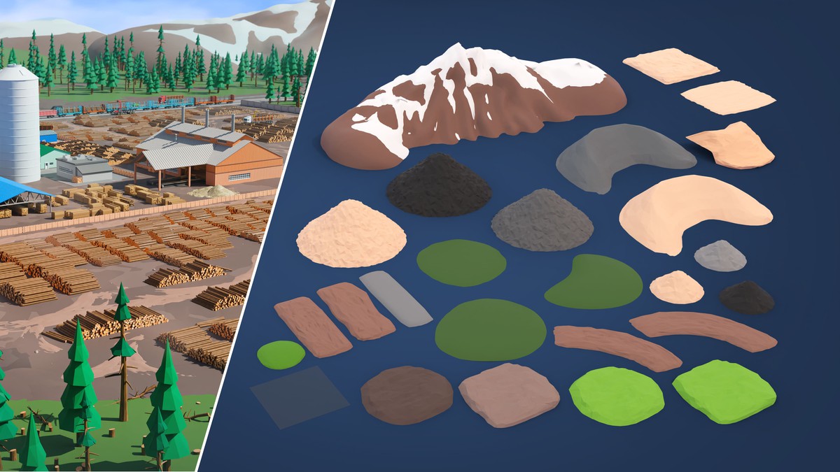 Logging Facility - Low Poly 3D Models Pack