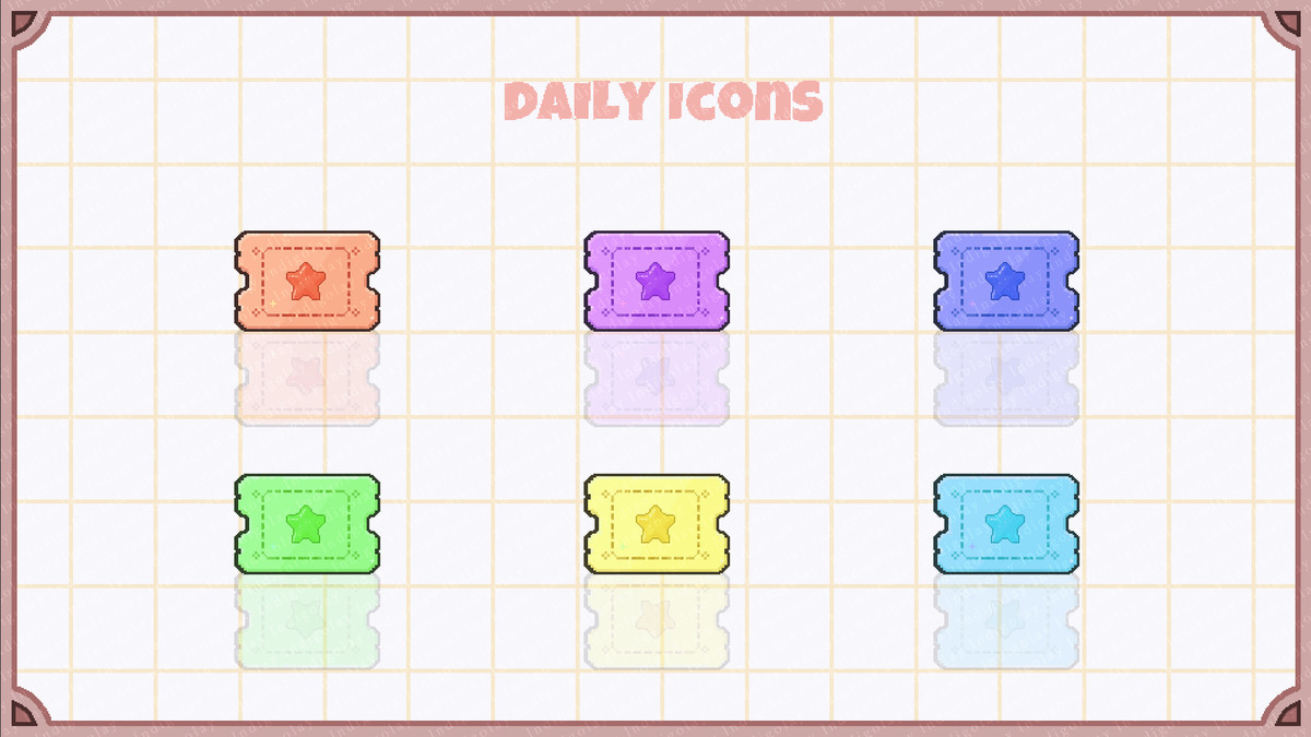Pixel Inventory & Diary UI — Cute Modern Item Icons