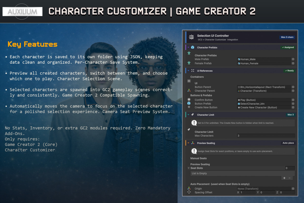 Character Customizer Integration | Game Creator 2