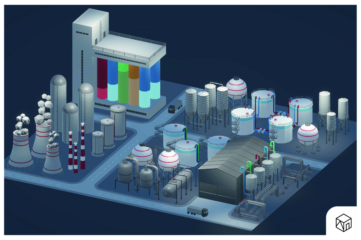 3D Low Poly Industrial Kitbash