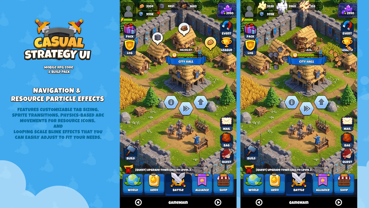 Casual Strategy UI Kit - Mobile RPG Core & Build Pack