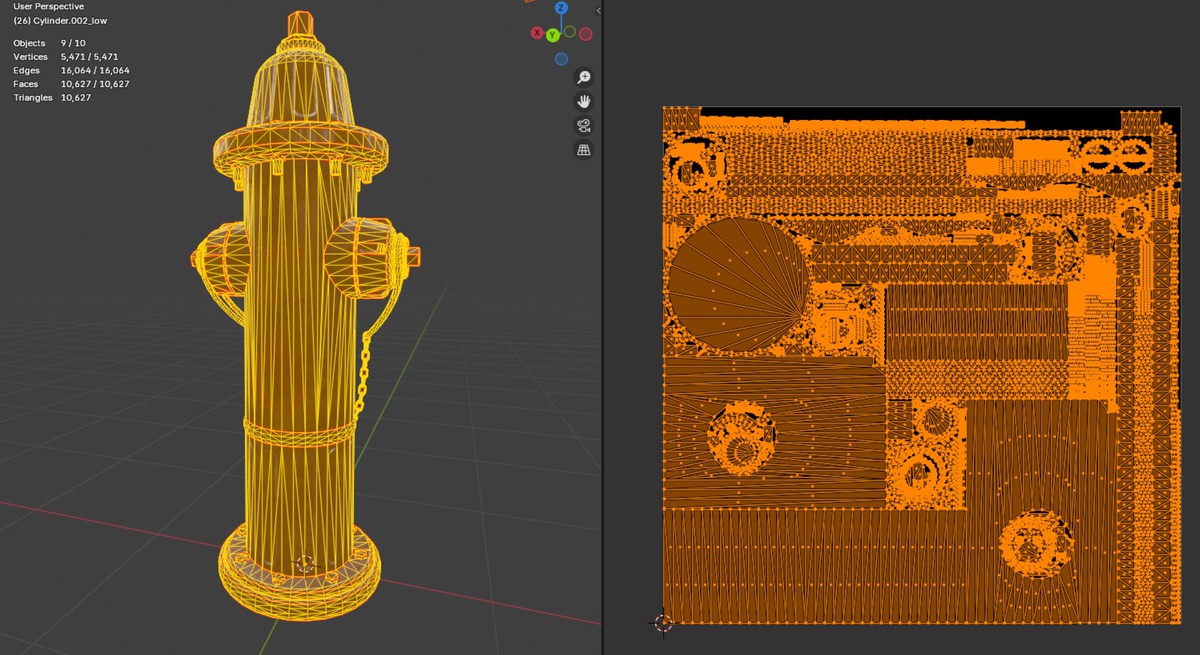 Low Poly Fire Hydrant - 3 Texture Variants Pack