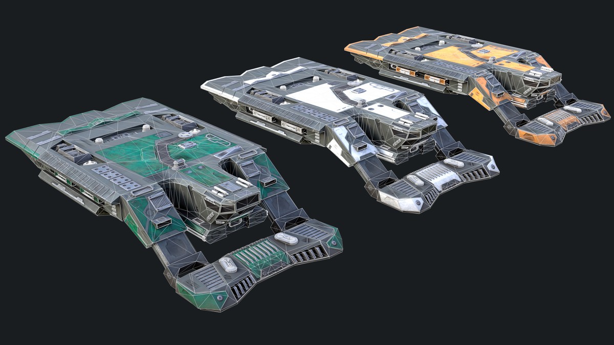 Sci-Fi Harvester and CargoShip