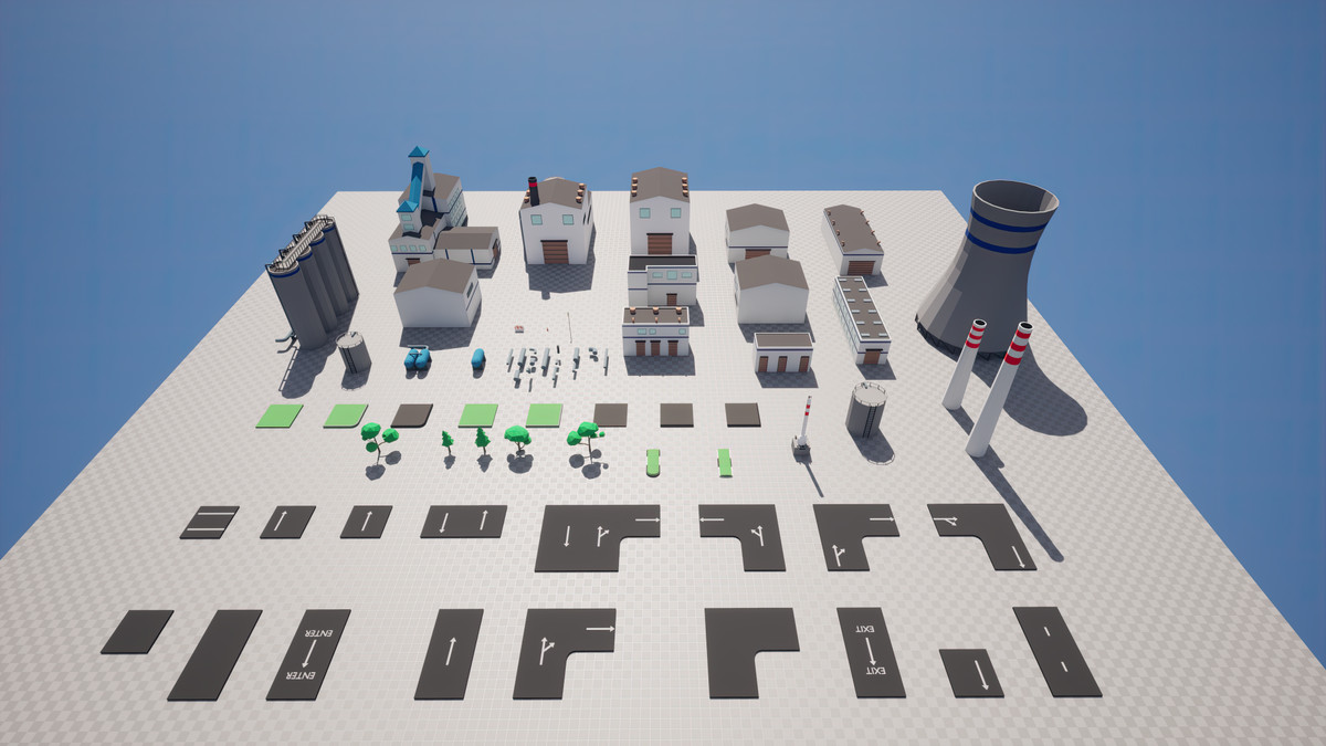 Modular Low Poly Factory [Desktop & Mobile]