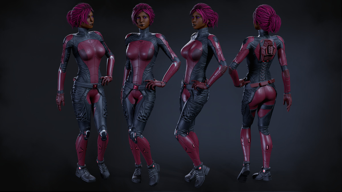 Sci-Fi Operative Woman – Modular Game Character