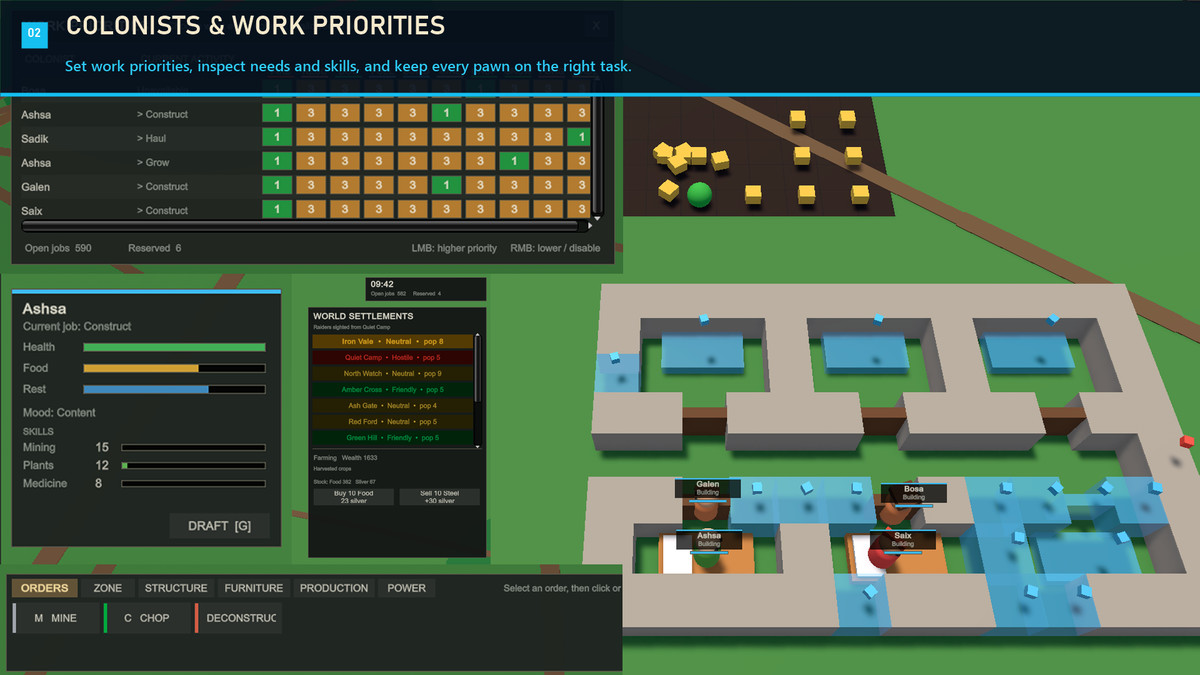 ColonyWork — Colony Job, Pawn Priority & Task Management Framework