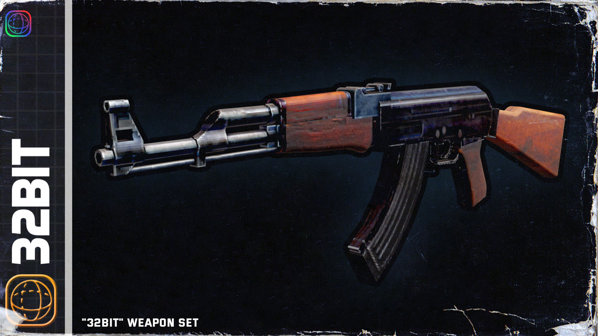 32-bit Retro Weapon and Firearm Set