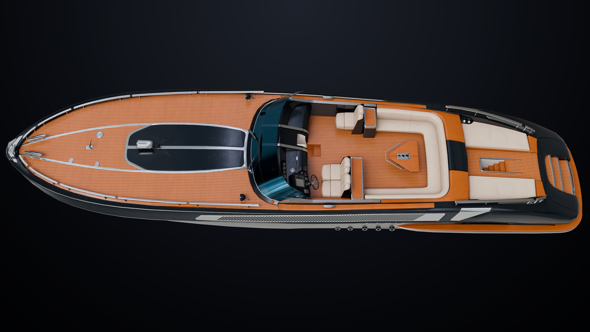 Yacht Boat 01 Black with Interior HDRP URP Textures
