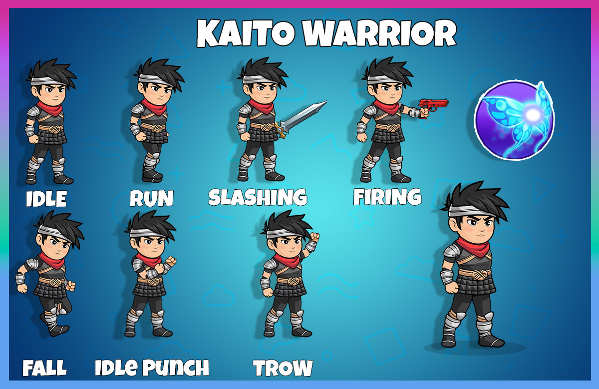 Kaito Warrior 2D Animated Character