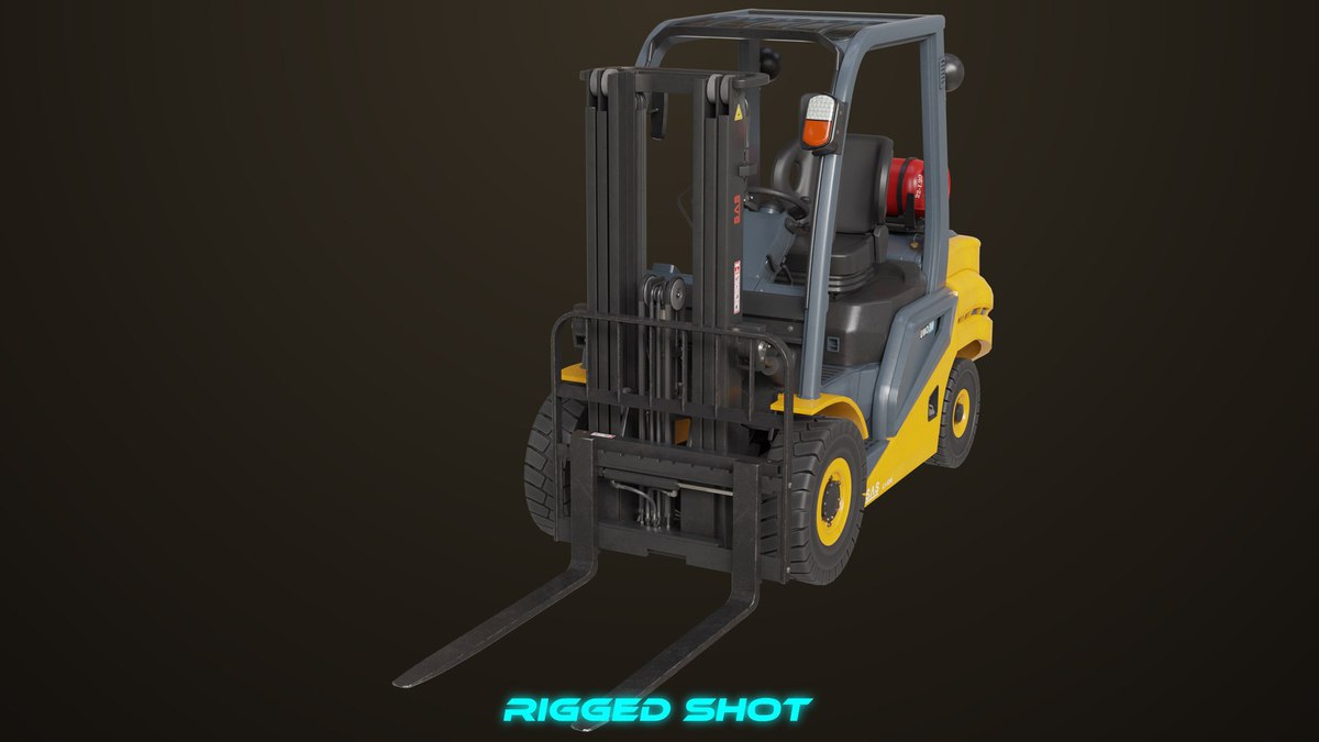 Forklift Trucks and Pallet Yellow Collection URP HDRP Textures