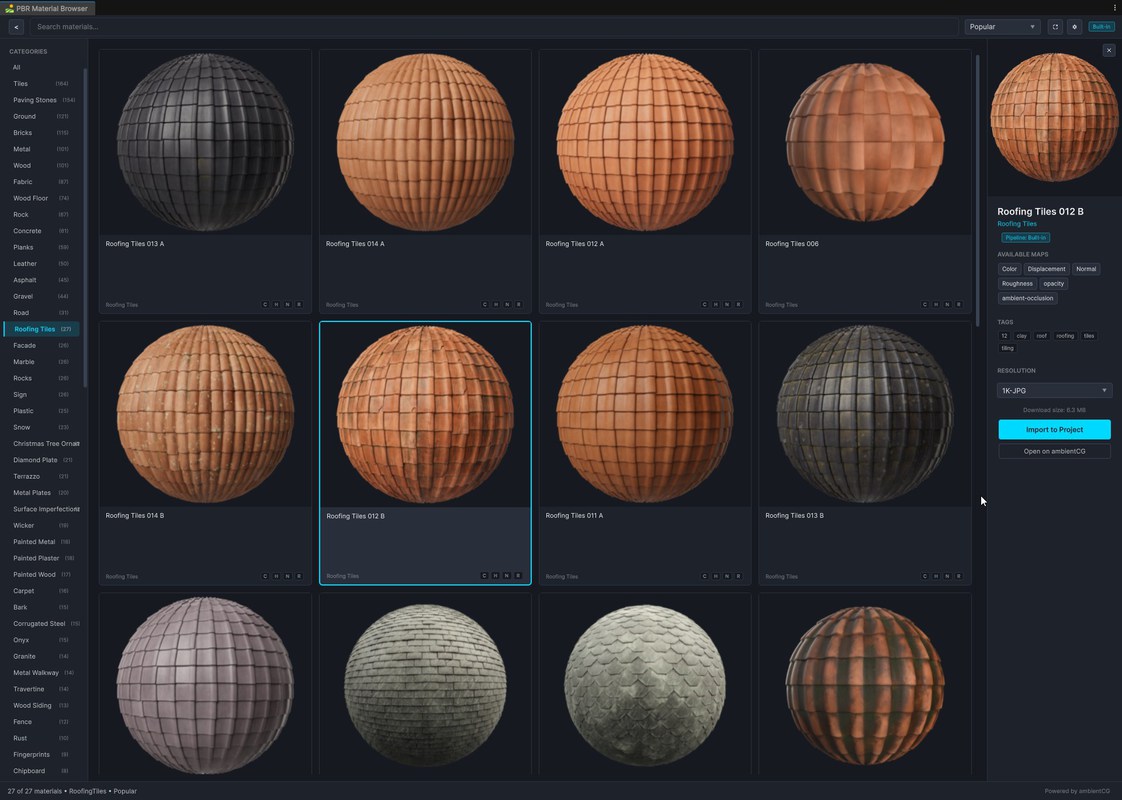 CC0 PBR Material Library for Unity
