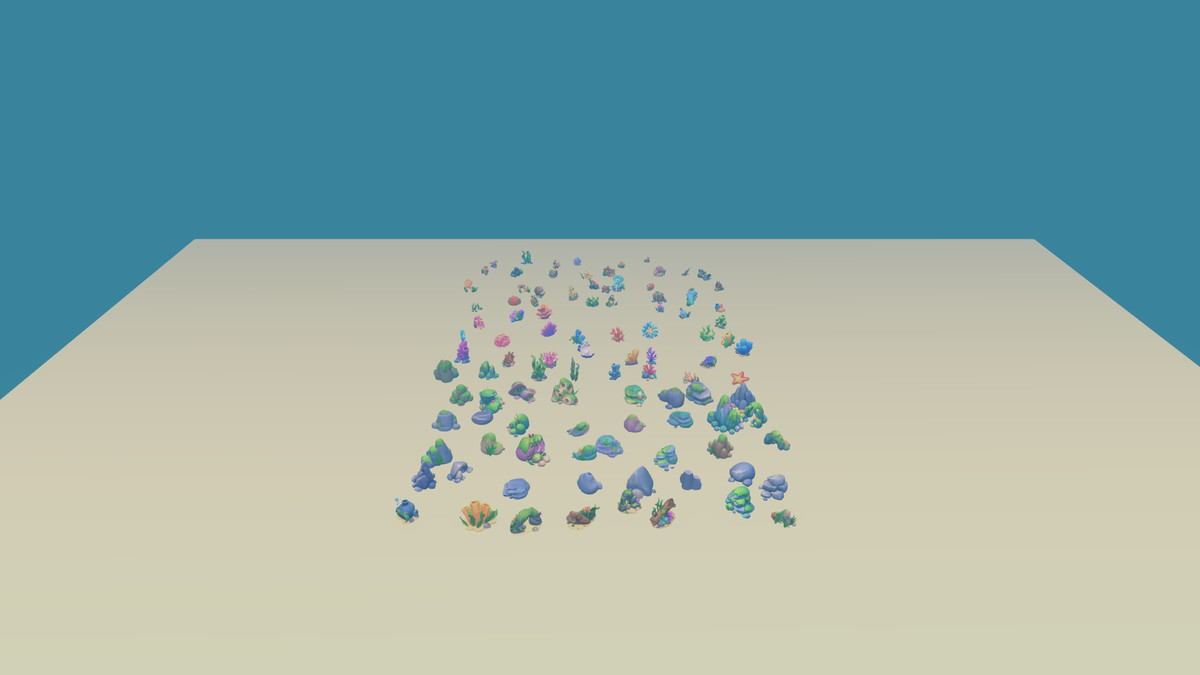 Low Poly Ocean Collection - Fish + Underwater Props
