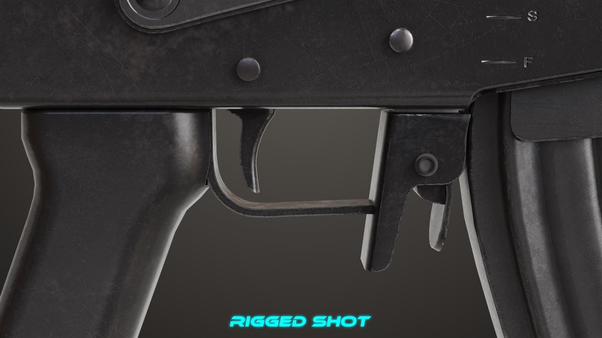 Machine Gun 13 Wood Handle URP HDRP Textures