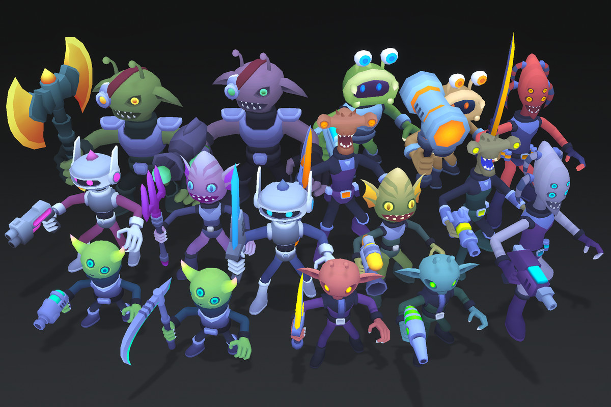 Stylized - CuteAliensPack / Asset Bundle