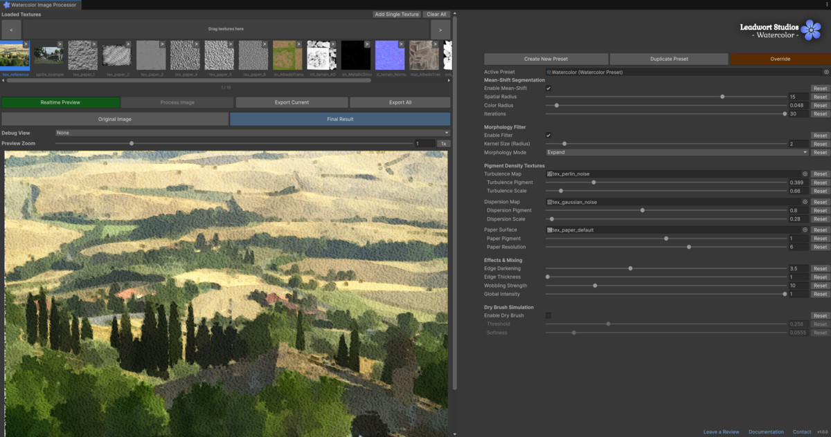 Leadwort Watercolor Image Processor