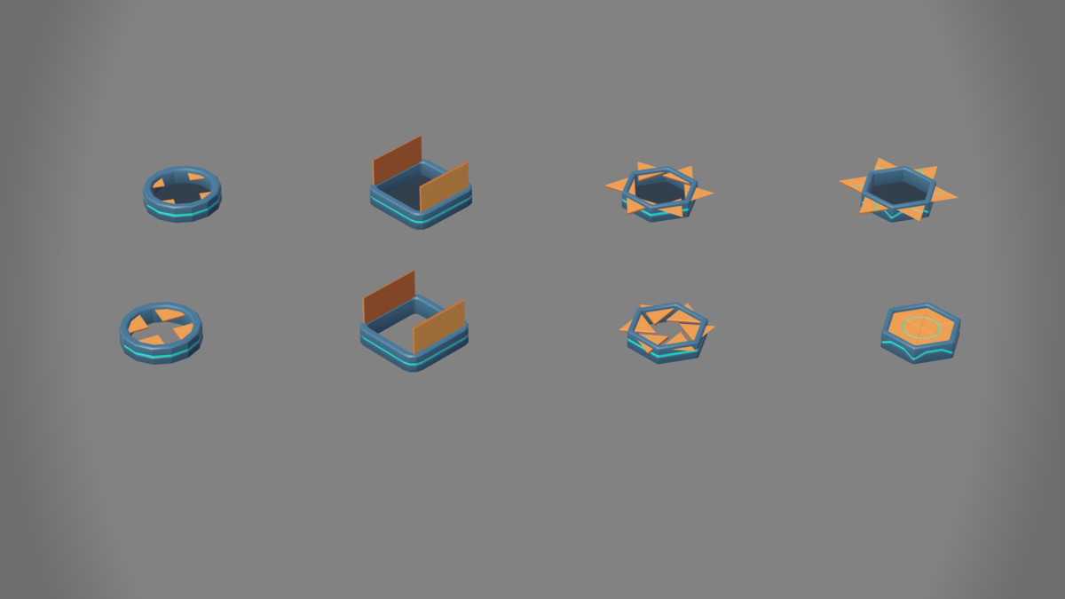 Low Poly Sci-Fi Turrets Pack