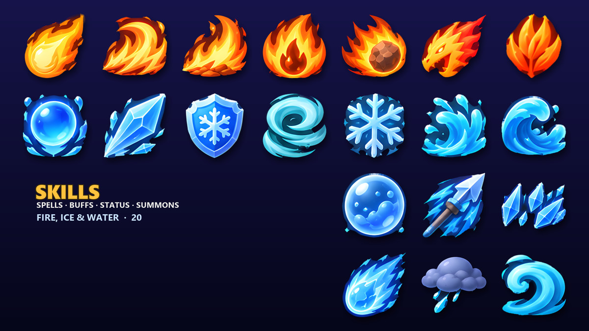 RPG Skill & Spell Icons - 215 Abilities