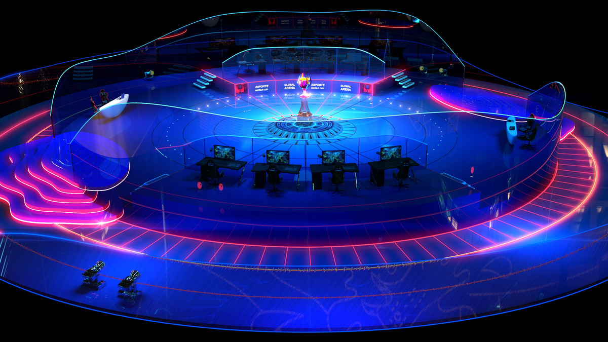 Esports Stage Environment - Futuristic 3d Arena Interior (Gaming Tournament Cup)