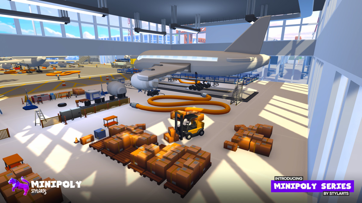 Modular Airport Fatpack - Minipoly Series ( Stylized Lowpoly Environment )