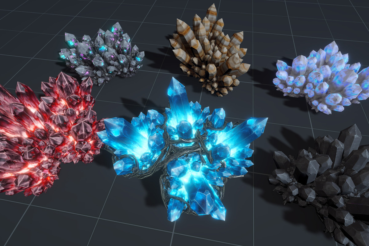 HQ Crystals - Low poly PBR