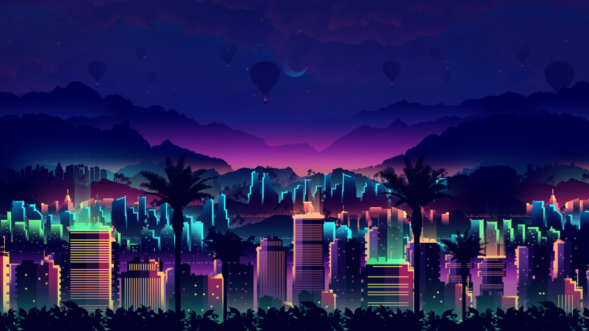 NEON City Mountains