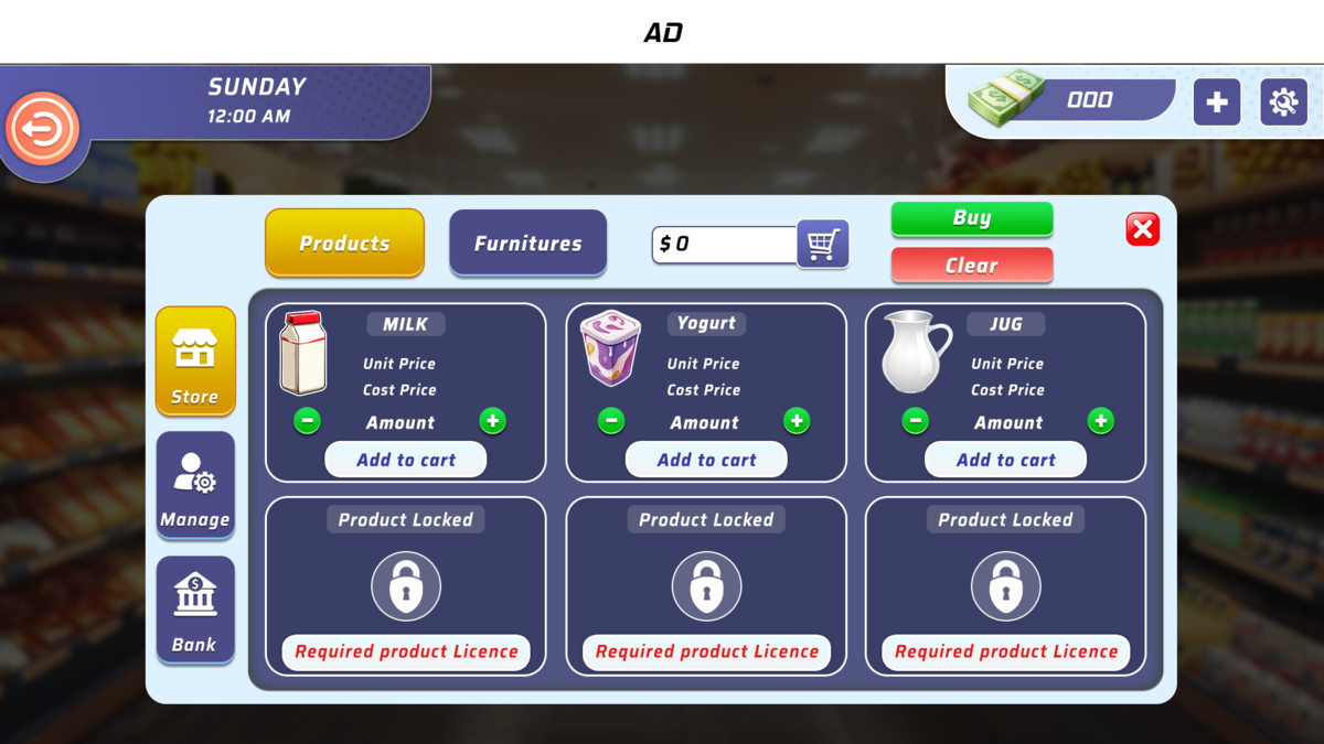Supermarket & Mega Mall Simulator UI Kit – Complete Shop, POS & Inventory System