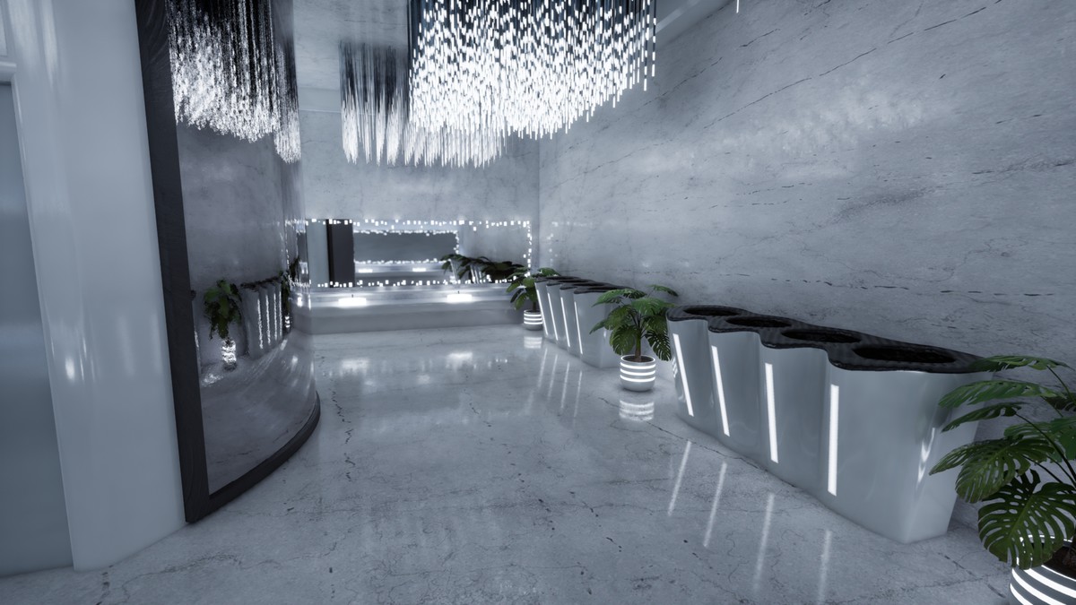 Futuristic Restroom – Sci-Fi Interior