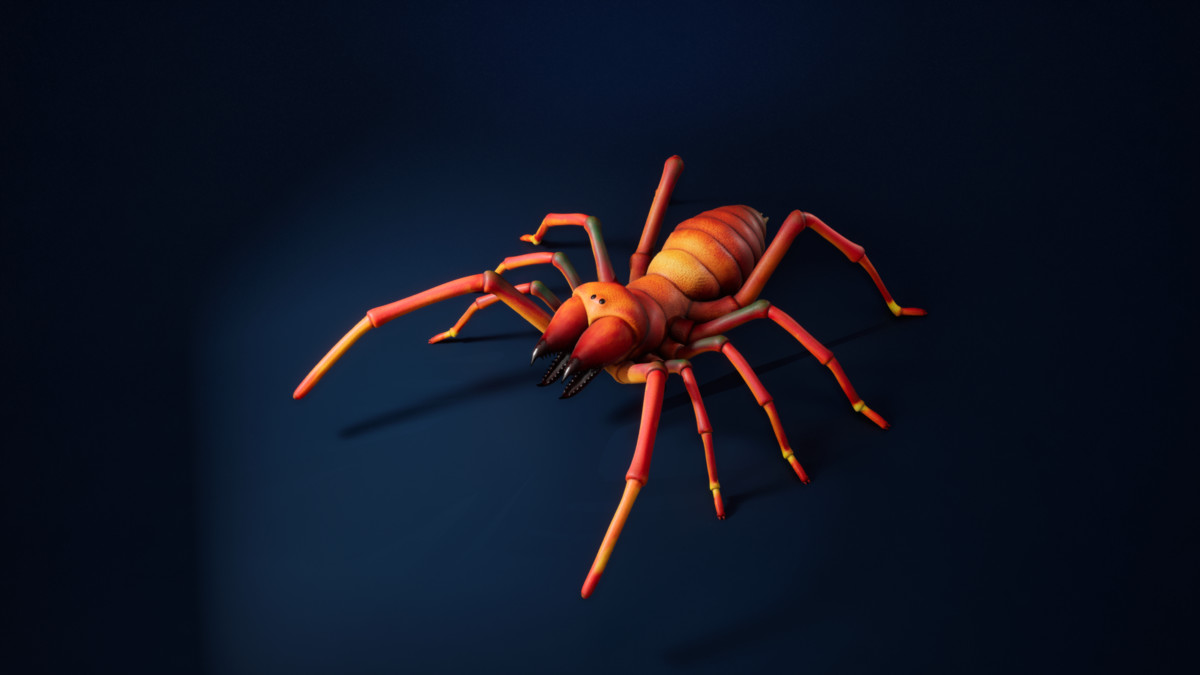Solifugae Camel Spider, animated and modular monster insect with skins & shader.