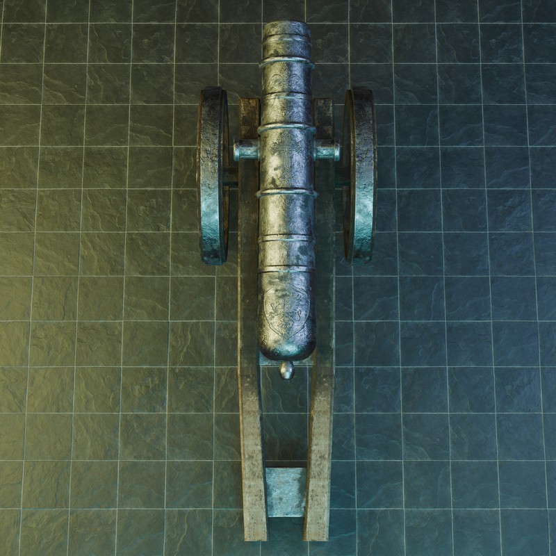 Historical Field Cannon Game Ready with LODs & PBR Textures