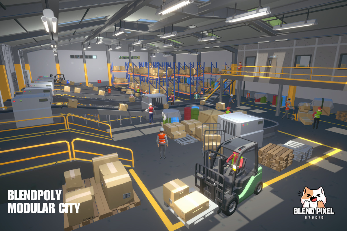 BlendPoly Modular City - Low Poly Assets