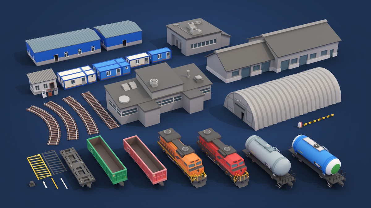 Port - Low Poly 3D Models Pack