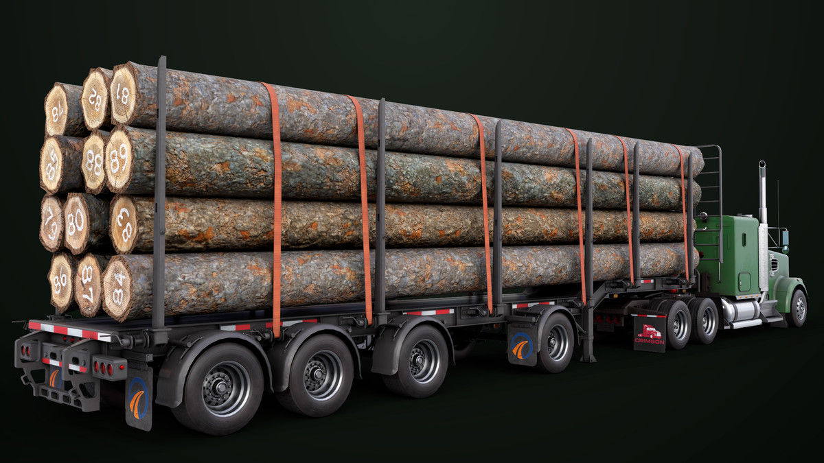 Truck 07 Log Trailer with All Loads Collection