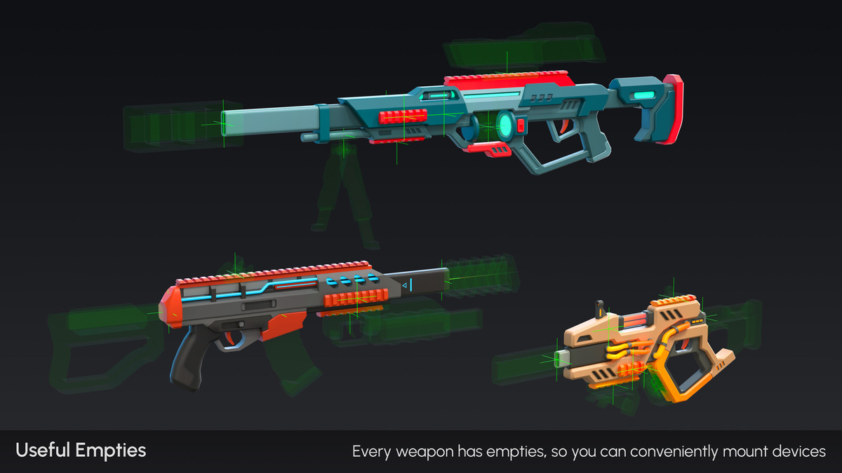 Sci-Fi Weapons Mini - Low Poly Asset Pack