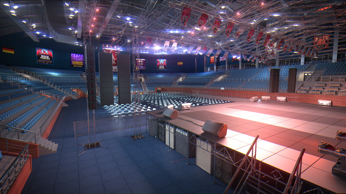 Concert Event Stage Arena Interior Modular 3d Environment Level