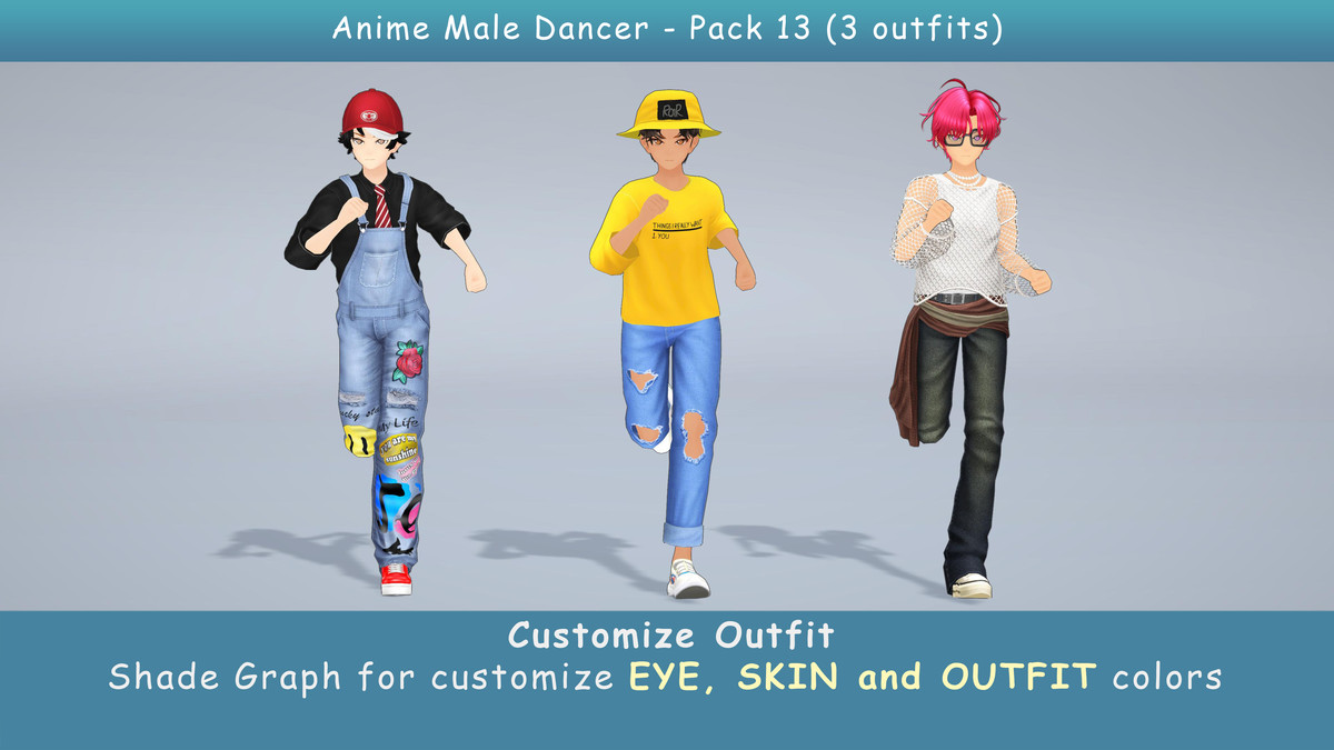 Anime Male Dancer - Pack 13 (3 outfits)